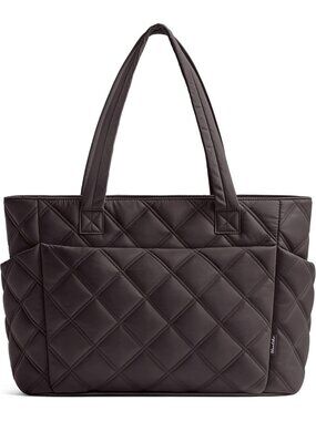 👜Women's Dark Brown Puffer Tote Bags Lightweight Quilted Work For Travel